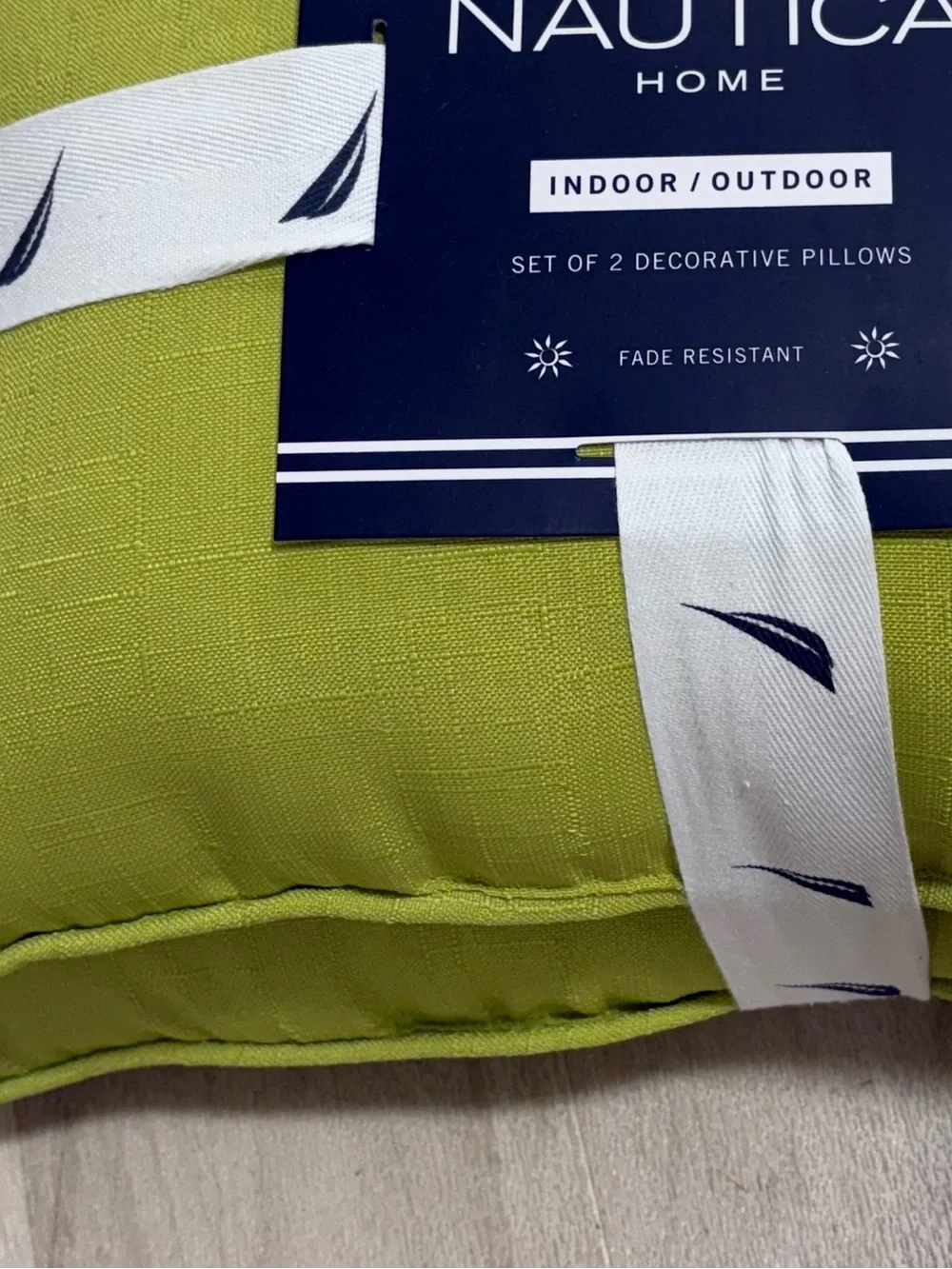 Nautica Lime Green Indoor/Outdoor Decorative Pillow Pair - set of 2